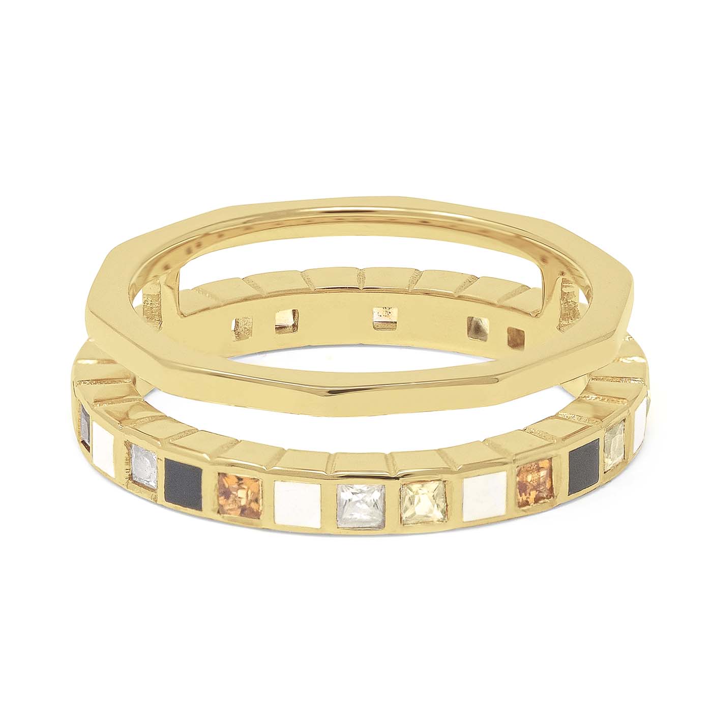 18ct Yellow Gold Vermeil Nova Ring with Gemstones